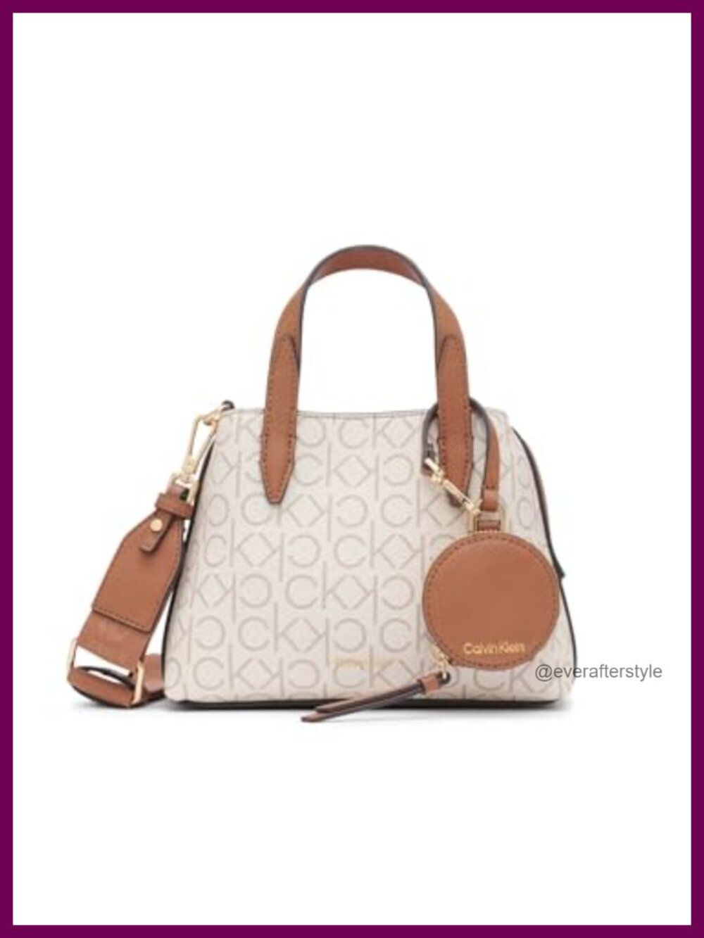 Calvin Klein Mini Satchel Crossbody Vegan Leather Purse 2-in-1 Adjustable Strap